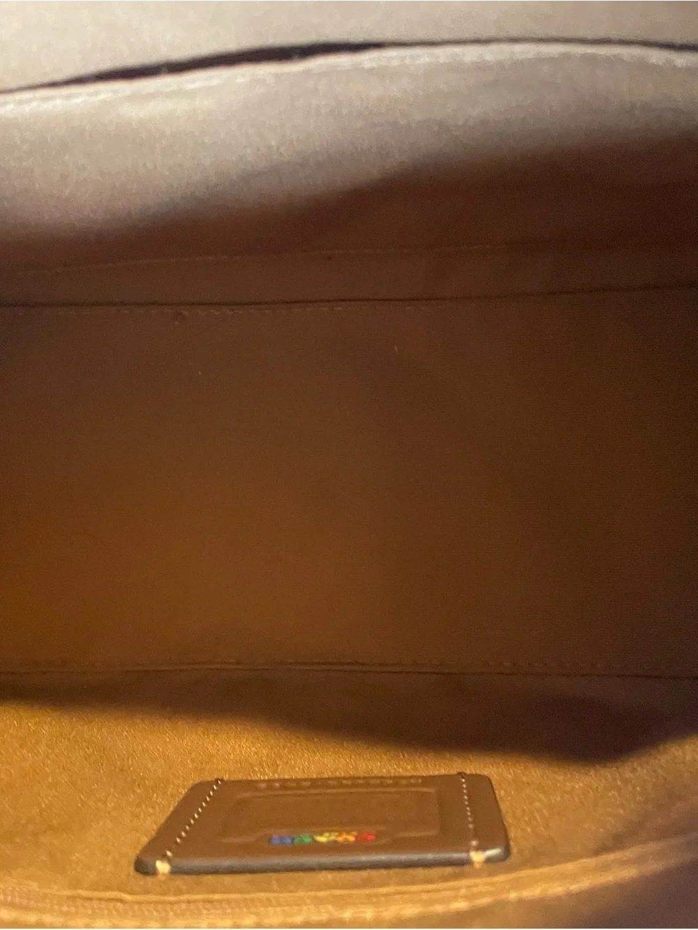 Coach Medium Pride Multicolor Signature Canvas Rowen with Brown Leather Trim